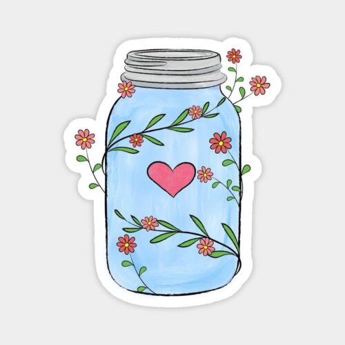 Heart Jar- Sticker