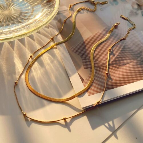 Double Chain Snake Necklace